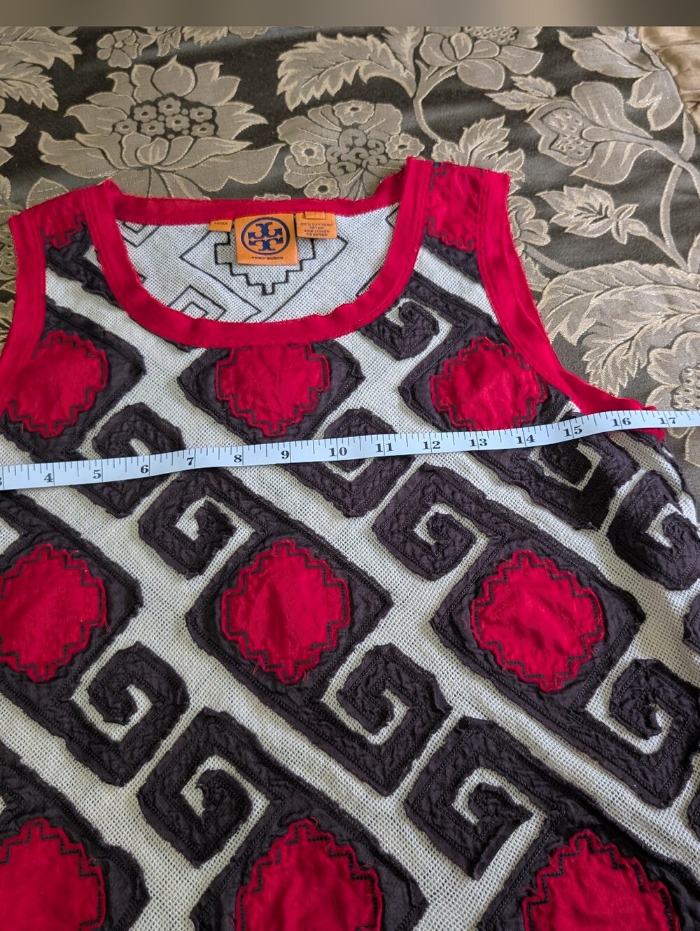 Tory Burch Women's Sleeveless Geometric Tank Top-100% Cotton - Picture 7 of 9